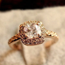 1PC Princess Square Diamond Ring Luxury Elegance Fashion Wedding Ring