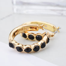 1 Pair Women Fashion Crystal Rhinestone Round-shaped Ear Stud Earrings